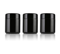 MOFIST 50g Black Ultraviolet Glass Jar with Lid,50ml Storage jars,Refillable Containers Jar,Ideal for Long term storage Leaf,Coffee,Spices (E: 50ml)