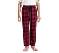 MoFiz Boys Pyjamas Bottoms Fleece Cotton Plaid Pyjama Lounge Pants Checked Sleepwear Pajama PJ Bottoms Girls Boys 18 Years Size XL