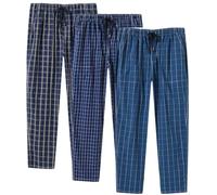 MoFiz Men's Pyjama Bottoms Trousers Cotton Plaid Sleep Lounge Pants | Skin friendly, Breathable, 100% Cotton, Checked, PJ Bottoms, Pyjama Trousers, Sleepwear, Loungewear, Home, Casual Wear.