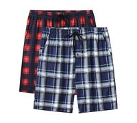MoFiz Men's Pyjama Shorts Check Nightwear Lounge Wear Shorts Pyjama Bottoms Super Soft Comfy Sleep PJ Shorts 2 Pack Plaid B Size US XL=EU 2XL