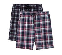 MoFiz Men's Pyjama Shorts Check Nightwear Lounge Wear Shorts Pyjama Bottoms Super Soft Comfy Sleep PJ Shorts 2 Pack Plaid A Size US L