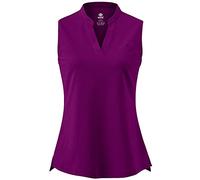 MoFiz Women's Athletic Tank Top V-Neck Sports Polo Shirts Sleeveless Running Workout Tops T-Shirts Purple Large