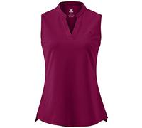 MoFiz Women's Golf Polo Sleeveless Shirts Running Sports Tank Tops Lightweight Comfy Athletic T-Shirts Wine Red Small
