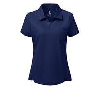 MoFiz Women's Polos Premium Cotton Polo Shirts Short Sleeve Golf Shirt Clothes Casual Work Tennis Top Navy Size S