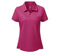 MoFiz Womens Short Sleeve Polo Shirts Premium Cotton Golf Work Top 1/4 Zip | Breathable, Skin-friendly, Lady-fit, Golf Shirts, Tennis, Horse Riding, Office, Sports, Work or Daily Casual Wear.