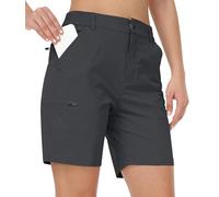 MoFiz Women's Walking Hiking Shorts Water-Resistant Summer Cargo Shorts Quick Dry Lightweight Outdoor Travel Golf Short Pant Dark Grey Size 2XL