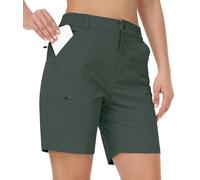 MoFiz Women's Walking Hiking Shorts Water-Resistant Summer Cargo Shorts Quick Dry Lightweight Outdoor Travel Golf Short Pant Army Green Size XL