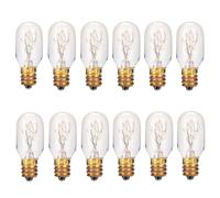 Moflekja Himalayan Salt Lamp Bulbs, T20 25W Original Replacement Long Lasting Incandescent Candelabra Light Bulbs E12 Socket, 120V 2700K Warm White, Pack of 12