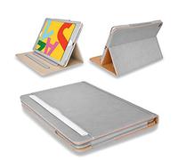 MOFRED® Grey & Tan Apple iPad 10.2”- 2019 Leather Case-with Built-in magnet for Sleep & Awake Feature - Independently Voted by "The Daily Telegraph" as #1 iPad Case! (Grey & Tan)