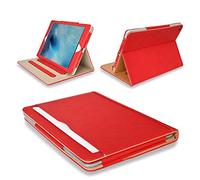 MOFRED Red & Tan Apple iPad Executive Leather Case for Apple iPad Pro 12.9" (For 2015 & 2017 Versions)- Voted by"The Daily Telegraph" as #1 iPad Case! (iPad Models A1670, A1671, A1584, A1652)