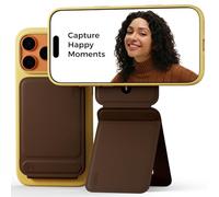 MOFT Invisible Phone Tripod Stand, Slim Foldable Selfie Stick Compatible with MagSafe, Pocket-Sized Cell Phone Tripod for Video Recording, MOVAS Leather Travel Essentials, Brownie