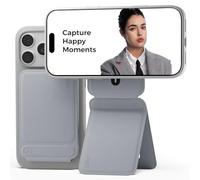 MOFT Invisible Phone Tripod Stand, Slim Foldable Selfie Stick Compatible with MagSafe, Pocket-Sized Cell Phone Tripod for Video Recording, MOVAS Leather Travel Essentials, Cement