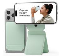 MOFT Invisible Phone Tripod Stand, Slim Foldable Selfie Stick Compatible with MagSafe, Pocket-Sized Cell Phone Tripod for Video Recording, MOVAS Leather Travel Essentials, Peppermint