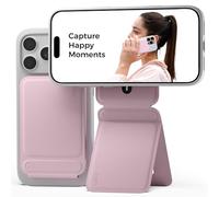 MOFT Invisible Phone Tripod Stand, Slim Foldable Selfie Stick Compatible with MagSafe, Pocket-Sized Cell Phone Tripod for Video Recording, MOVAS Leather Travel Essentials, Blush