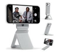 MOFT Invisible Phone Tripod Stand x Tombogo, Slim Foldable Selfie Stick Compatible with MagSafe, Pocket-Sized Cell Phone Tripod for Video Recording, MOVAS Leather Travel Essentials, Cement