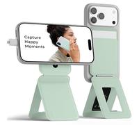 MOFT Invisible Phone Tripod Wallet, Slim Foldable Magnetic Card Holder Compatible with MagSafe, Tap-and-Go NFC Friendly, MOVAS Leather Cell Phone Stand for iPhone, Peppermint