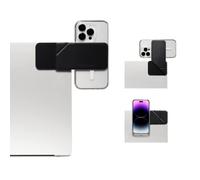 MOFT Magnetic Laptop iPhone Holder, Slim Foldable Adjustable Phone Monitor Side Mount for Laptop, Portable Computer Expansion Bracket (Black)