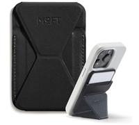 MOFT Magnetic Wallet Stand Card Holder for iPhone 15/14/13/12 Series, Compatible with MagSafe, MOVAS Magnetic Mobile Phone Stand Made of Vegan Leather with 3 Viewing Angles, 2 Cards, Black