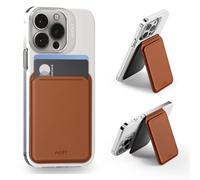 MOFT MagSafe Wallet Magnetic Card Holder, Adjustable Wallet Stand with Open ID Window, Vegan Leather Phone Stand for iPhone 16/15/14/13/12 Series, 2 Card Holder, Brown