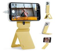 MOFT Phone Tripod Stand for iPhone 16/15/14/13/12, Angle Adjustment & Strong Magnetic Phone Stand, Invisible Selfie Stick Tripod, Perfect for Travel,Photography&Vlogging, Panna Cotta