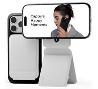 MOFT Phone Tripod Stand Selfie Stick for iPhone, Multi-Angles iPhone Stand, Lightweight & Portable Phone Holder, Strong Magnets, MOVAS Vegan Leather, Travel Essentials, Misty Cove (Without Card Slot)