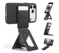 MOFT Phone Tripod Wallet x Tombogo for iPhone, Mulit-Angles, Lightweight & Portable Phone Stand, MOVAS Vegan Leather Phone Wallet, Strong Magnets, NFC Card Holder, Jet Black (With Card Slot)