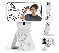 MOFT x Shantell Martin Phone Tripod Stand Selfie Stick for iPhone, Multi-Angles iPhone Stand, Lightweight & Portable Phone Holder, Strong Magnets, MOVAS Vegan Leather, Misty Cove (Without Card Slot)