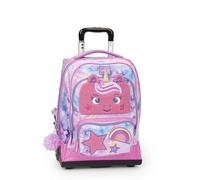 MOFU MOFU - Official Mofu Mofu School Trolley Backpack with Adjustable Handle, Padded and Adjustable Shoulder Straps, Main Compartment and Front Pocket with Zip Closures, 36 x 47 x 23 cm, Purple