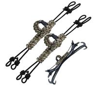 Mofuiry 2 Pack Deer Call Silencer Black Rack Rattling Antlers Silencer Rattling Deer Antlers Silent Carry Harness for Deer Hunting, No More Clanking, Elastic Paracord with Four Loop Design, Army Green