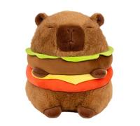 mofusand Cute Burger Capybara Plush Toy, 12inch Fluffy Chubby Capybara Stuffed Animal, Squishy Soft Cuddle Cushion, Novelty Kawaii Gift for Kids Teens Adults
