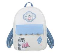 Mofusand Premium Mini Backpack, PU Leather, Cute Cat, Cream, 33 x 25 cm | Officially Licensed Merchandise, Kitty Illustration, Adjustable Straps, Girls, Teens & Adults, By Blue Sky Studios