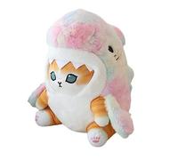 mofusand Shark Cat Plush Toy, 12inch Cute Fried Shrimp Shark Kitty Plush Stuffed Animals Doll, Kawaii Shark Cat Plush Pillow Toy Birthday for Kids Boys Girls (Colorful Yellow)