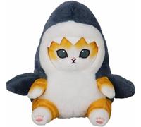 mofusand Shark Cat Plush Toy, 8inch Cute Fried Shrimp Shark Kitty Plush Stuffed Animals Doll, Kawaii Shark Cat Plush Pillow Toy Birthday for Kids Boys Girls (Blue)