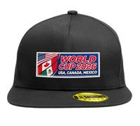 Mog Print Football Cup 2026 Snapback Hat - Unisex Kids Cap - Black - OS - World USA Canada Mexico Flag Flat Bill Cap - Soccer Fan Gift - Tournament Match Day Sports Hat