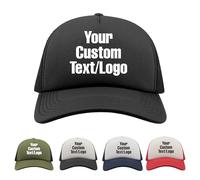 Mog Print Personalised Text Trucker Cap for Men and Women - Full Black - Adult - Custom Message Baseball Cap - Personalised Gifts - Customisable Text Birthday Gift - Unisex Custom Design Trucker Cap