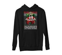 Mog Print Snoop Santa Christmas Hoodie - Black - Unisex - 5XL - Hip Hop Fans Holiday Hoody - Twas The Nizzle Before Chrismizzle Rapper Sweater - Xmas Party Gift