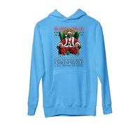 Mog Print Snoop Santa Christmas Hoodie - Sky Blue - Unisex - S - Hip Hop Fans Holiday Hoody - Twas The Nizzle Before Chrismizzle Rapper Sweater - Xmas Party Gift
