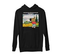 Mog Print Viral Chilling Dog Meme Hoody - Black - Mens - M - Personalised Chill Guy Hoodie - Custom Text Famous Internet Cartoon Jumper - Funny Cartoon Hoodie