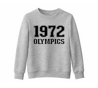 Mog Print World Book Day Kids Sweatshirt - Blend Grey - Kids - 3-4Y - Olympics 1972 Movie Themed Jumper - Bookworm Reader Pullover - School Dress Up Costume Idea