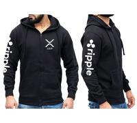 Mog Print XRP Logo Hoodie - Black - 2XL - Digital Currency Ripple Printed Hoodies - Market Trade Payment Hooded Jumper - Unisex Currency Trading Mens Hoodies - Hoody Gift for Investors Traders