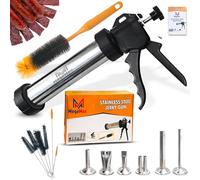 MogaMax 3rd Gen Large Capacity Professional Beef Jerky Gun Kits, Stainless Steel Jerky Maker, Meat Gun with 6 Nozzles and 7 Brushes, Sausage Stuffer, Beef Jerky Making Gun