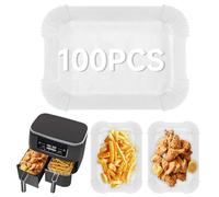 Mogame 50/100pcs Air Fryer Liners, Dual Fryer Lining, Air Fried Pot Accessories, Disposable Air Fried Pot Lining, for Ninja Food Double Zone AF300UK 7.6L/AF400UK/AF451UK 9.5L air fryer (B - 100pcs)