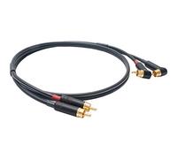Mogami Twin Phono to Angled Phono Lead. Low Capacitance 75ohm Audio Coax Cable. Gold (3m)