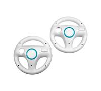 Mogankey White Mario Kart Steering Wheel Fit for Nintendo Wii set of 2