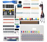 MOGAOPI Electronics Component Fun Kit, Component for Arduino/Raspberry Pi, Breadboard, Power Supply Module, Jumper Wire, LED Diode, Resistors, Tact Switch, Potentiometer, Capacitor, Transistor