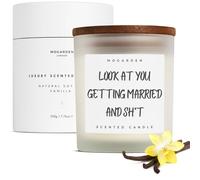 MOGARDEN Vanilla Amber Scented Candle - ‘Look at you Getting Married & Stuff' - 220g in White MOGARDEN White
