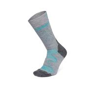 Moggans Full Cushion Merino Wool Crew Socks, 76% Mulesing-Free Merino Wool (UK, Alpha, L, Regular, Regular, Grey/Teal)