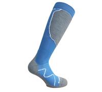 Moggans Merino Wool Advanced Light Cushion Ski Socks, 45% Mulesing-Free Wool, Reinforced Heel and Toe (UK, Alpha, M, Regular, Regular, Light Blue/Grey)