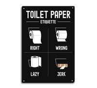MOGGED Toilet Paper Etiquette Tin Sign Decor Bathroom Wall Art Metal Poster Kitchen Garden Garage Indoor Outdoor Window Decorate 8 X 12 Inch