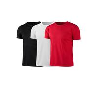 Moggemol Kids 3Pcs Rash Guard UPF 50+ UV Sun Protection T-Shirt Quick Dry Swimming Top Running Sport Athletic Tees Black&White&Red 12-13 Years